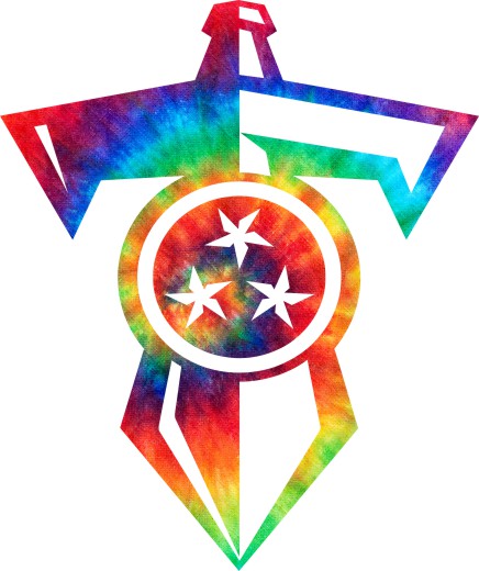 Tennessee Titans rainbow spiral tie-dye logo vinyl decal